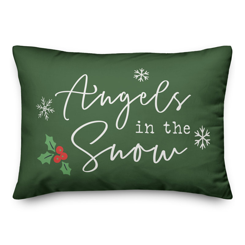  Coussin rectangulaire Angels in the Snow, Vert foncé