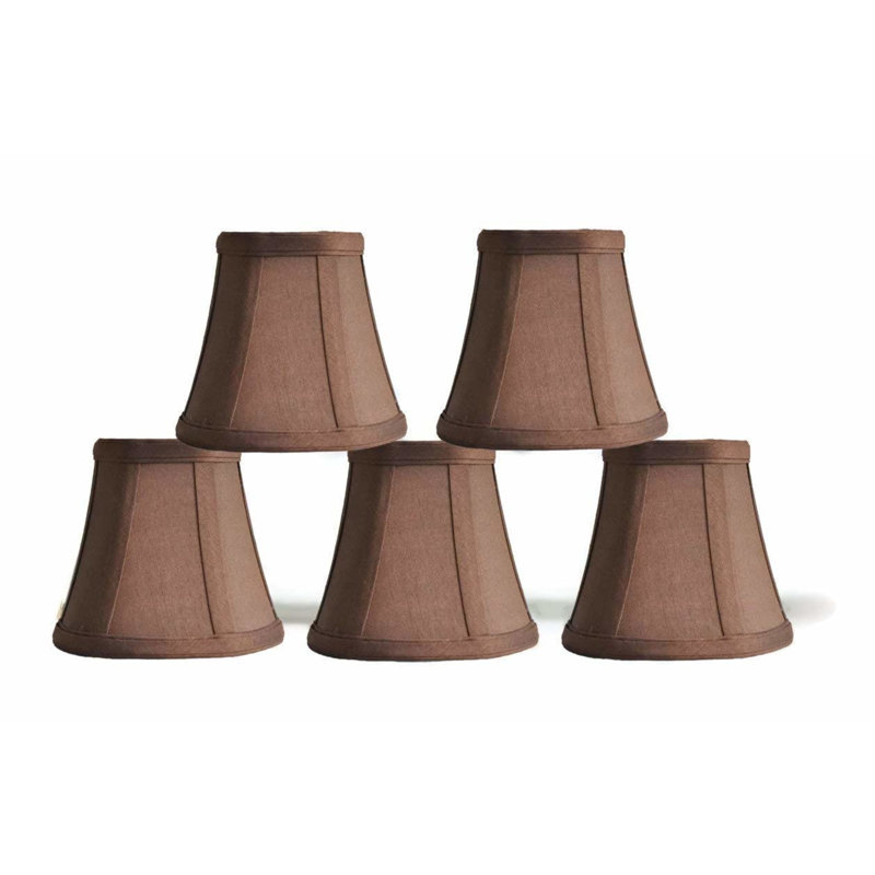 Abat-jour de candélabre en soie / shantung H 4,5 po (à pince), Espresso