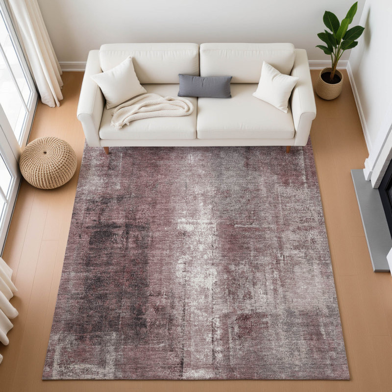 Premium Machine Washable Mouton Abstract Rug, Rectangle 3' x 5'