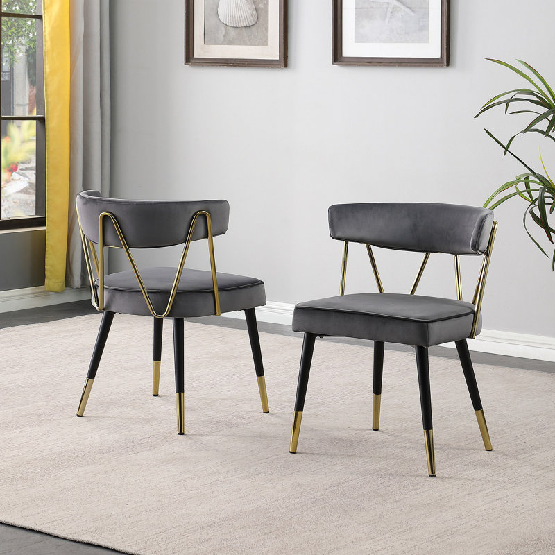 Chaise d'appoint Aarhus , Velours gris velours