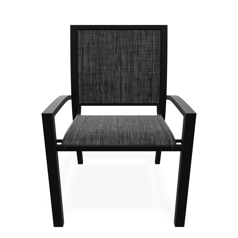 Chaise de café empilable Kendall, Noir, Ombre Augustine