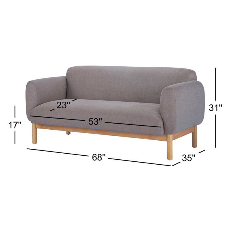 Tulum Sofa, Metro Gray Linen Blend, 68" W