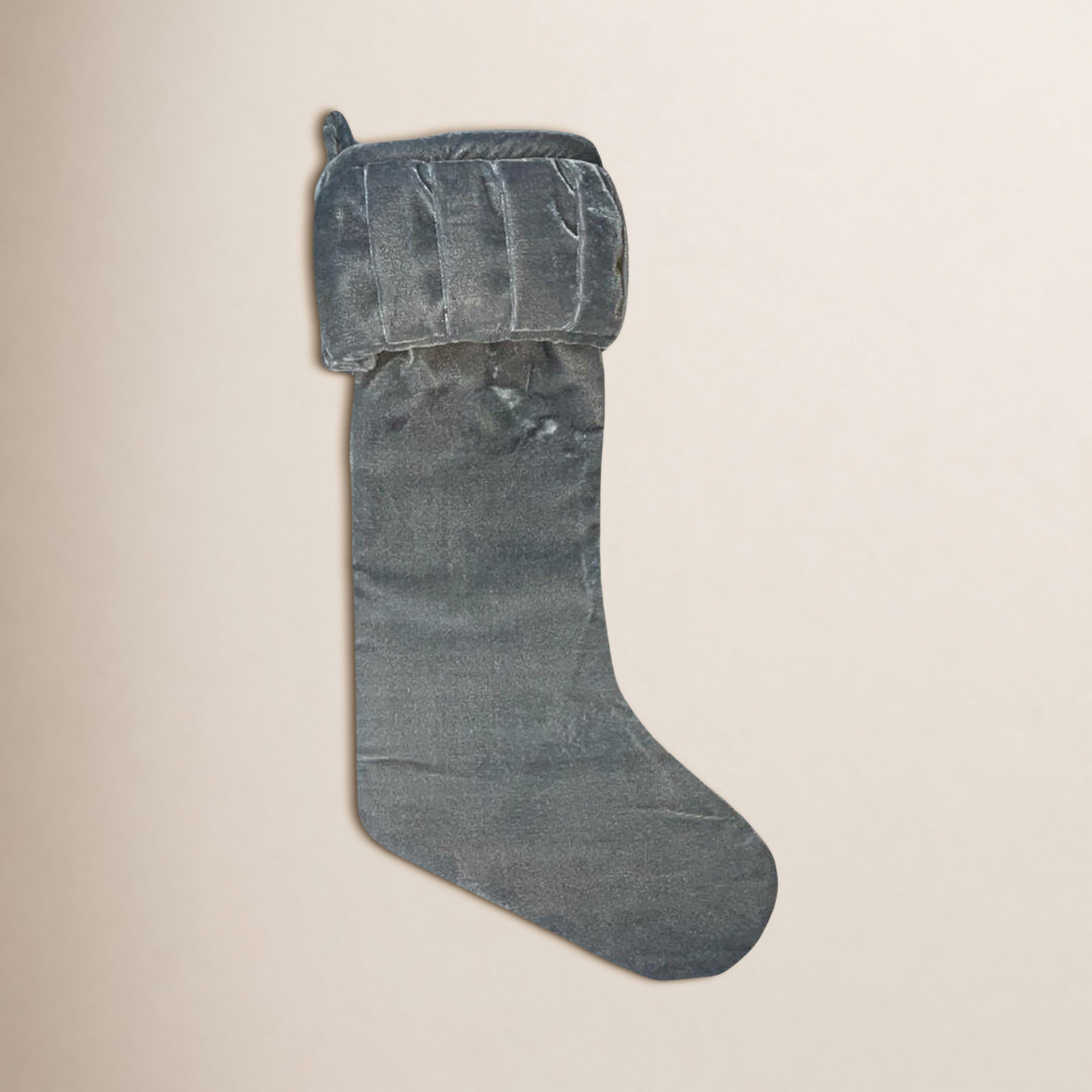 The Holiday Aisle® Velvet Stocking, Silver