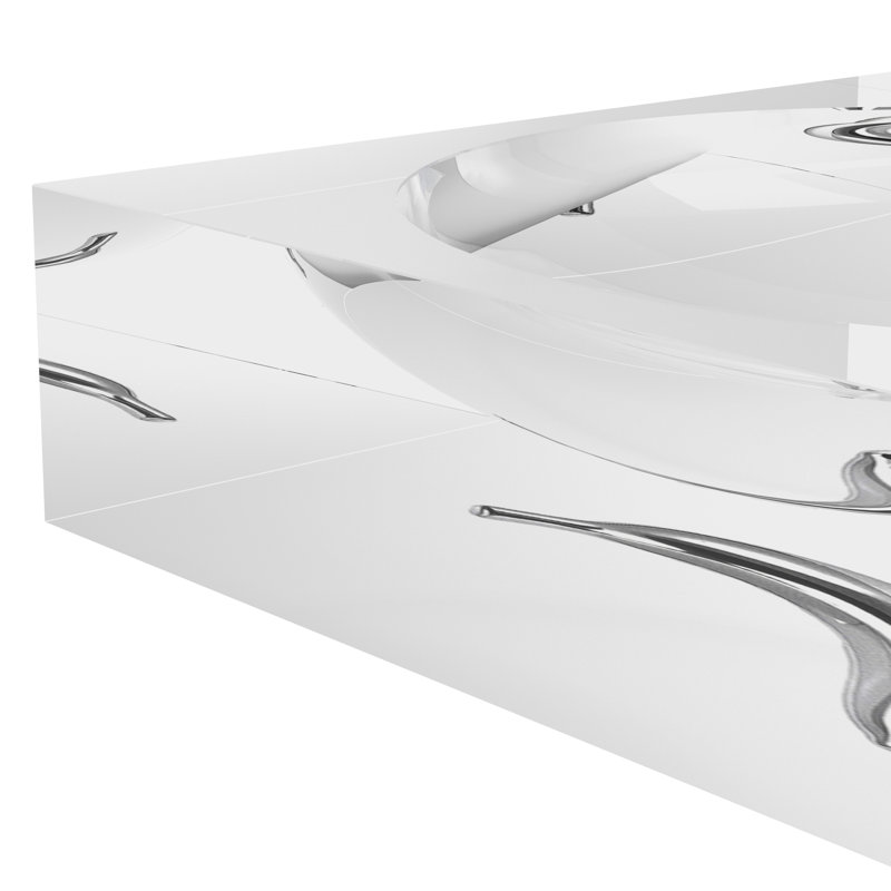 Chrome Banana White Acrylic Candy Catchall Dish, 6"W x 6"D x 2"H