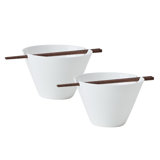 Delray Bone China Noodle Bowl with Chopsticks