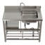 Williston Forge 500mm W Single Bowl Stainless Steel Freestanding Kitchen Sink with 2 Faucet Holes