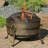 Flanigan Round Wood-Burning Dark Bronze Finish Steel Cauldron Outdoor Fire Pit Bowl - 24"-1825586767