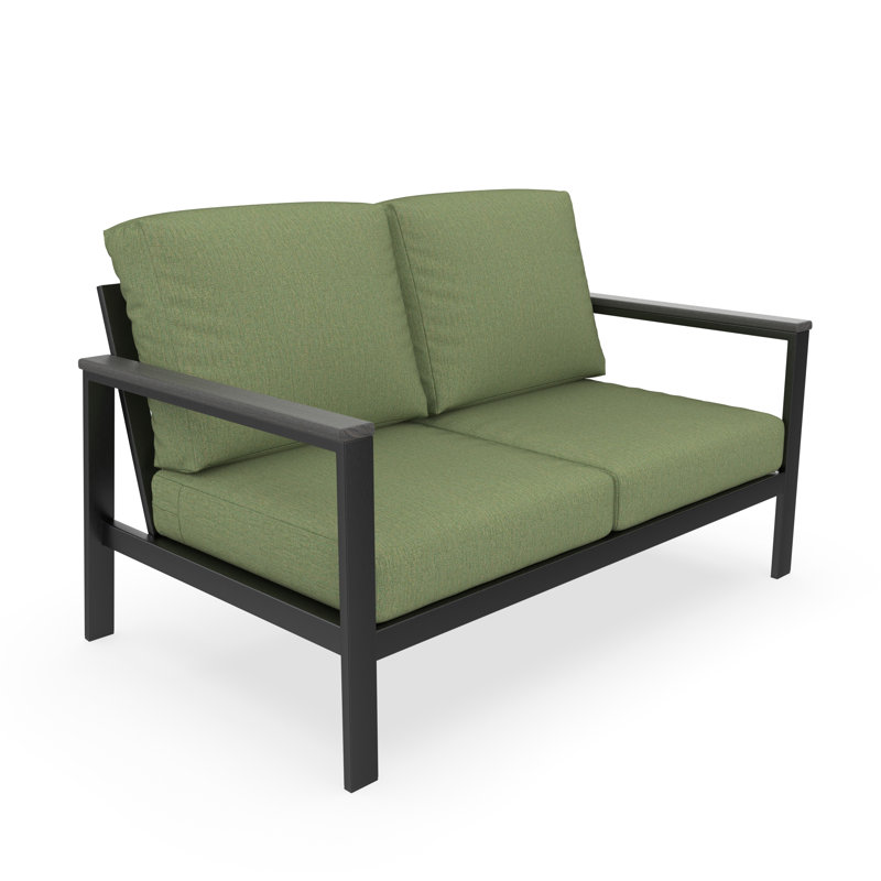 Townsend Loveseat with Sunbrella® Cushion, Sunbrella Calm Laurel, Brown