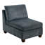 Fauteuil modulaire 3 pièces gris, revêtement en chenille, structure en bois, revêtement gris, structure froncée