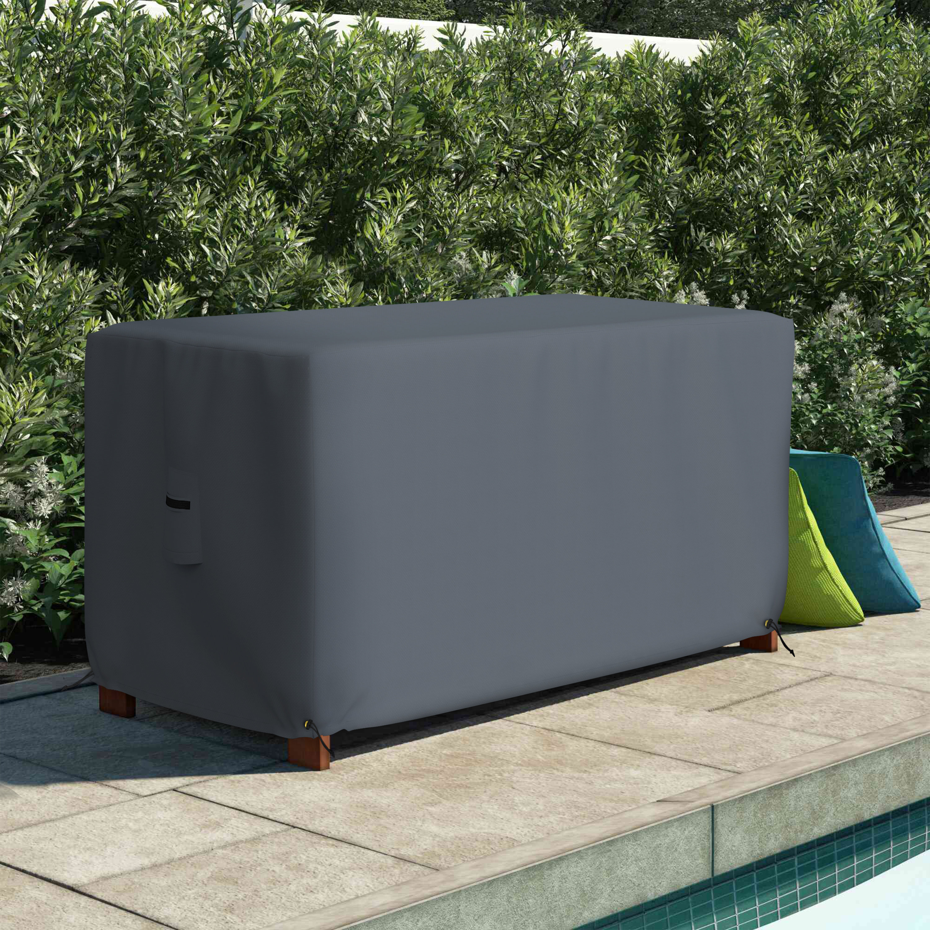 Latitude Run® HeavyDuty Waterproof Rectangle Ottoman Deck Box Cover