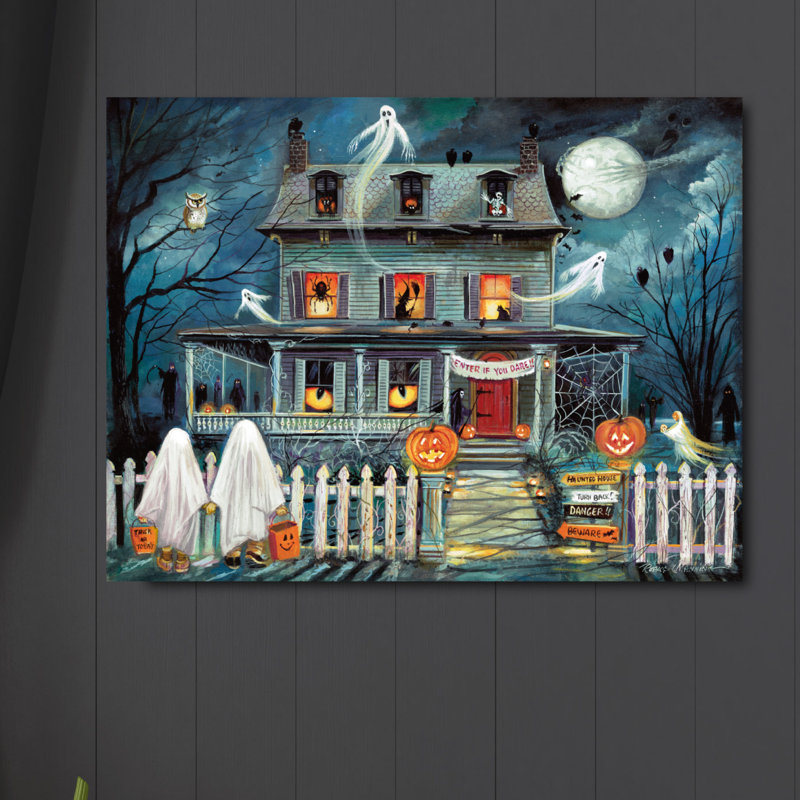 " Haunted House I " Painting Print, 16" H x 20" W x 1.5" D