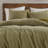 3PCS Full/Queen Waffle Washed Duvet Set
