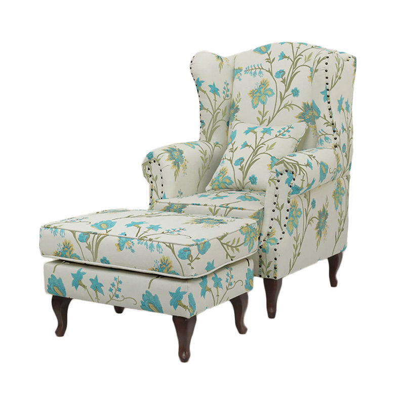 Fauteuil inclinable en chenille Comfort Elegance, Tissu chenille bleu clair