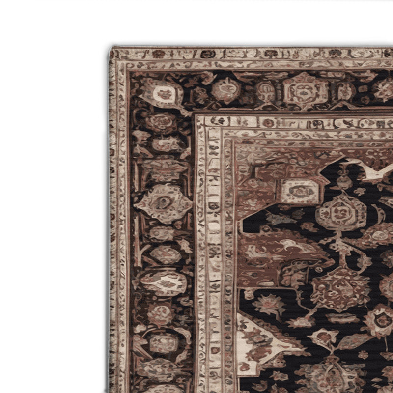 Tapis d'intérieur et d'extérieur brun Persian, Rectangulaire 8 pi x 10 pi