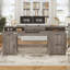 Bureau de direction Farmhouse 63 po, bureau d'ordinateur en bois avec tiroirs et armoire de rangement, bureau personnel avec tiroir classeur et support pour écran, bureau en bois pour l'écriture-945073968