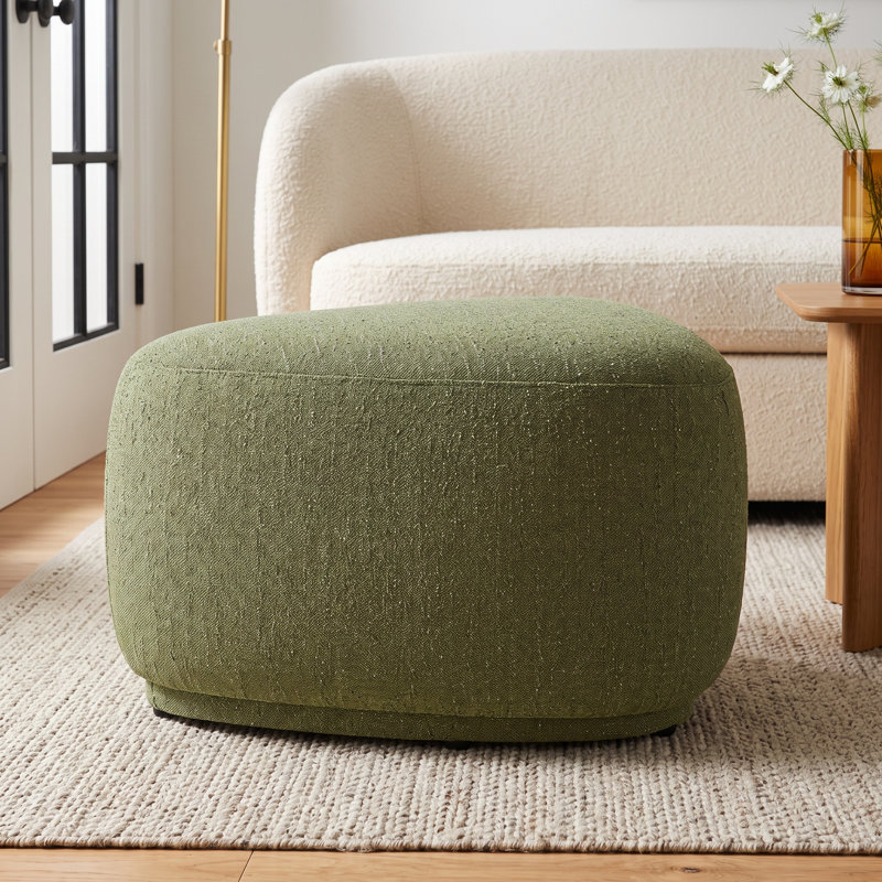 Adna 26.5'' Triangular Upholstered Ottoman, Mellow Forest Chenille