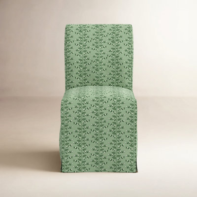 Frances Slipcover Dining Chair In Climbing Vines Green