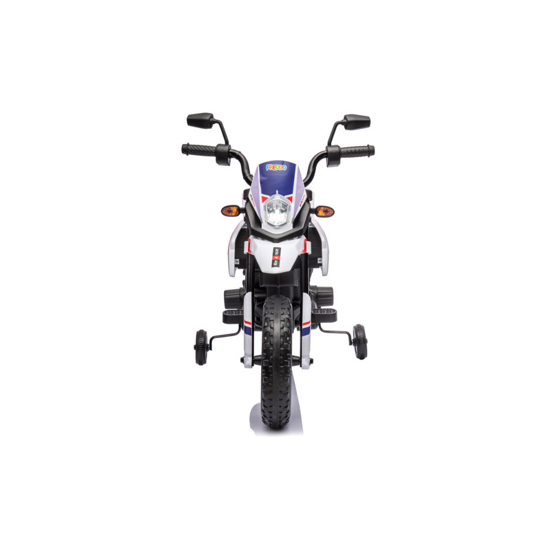 12V White Aprilia Kids Ride-On Motorcycle with Training Wheels
