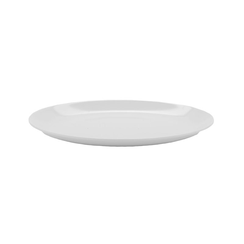 Plateau de service ovale en mélamine GET, H 1 po x L 10 po x l 7,75 po, Blanc américain
