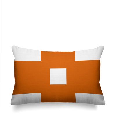 Luella Geometric Indoor/Outdoor Lumber Pillow -  ULLI HOME, Webster_Lumbar_Orange_20x14