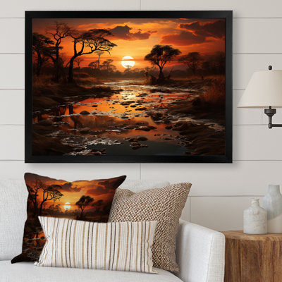 African Sunset Oasis I - African Art Wall Art