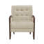 Fauteuil Lenie, cuir capitonné, bois de noyer-113497070