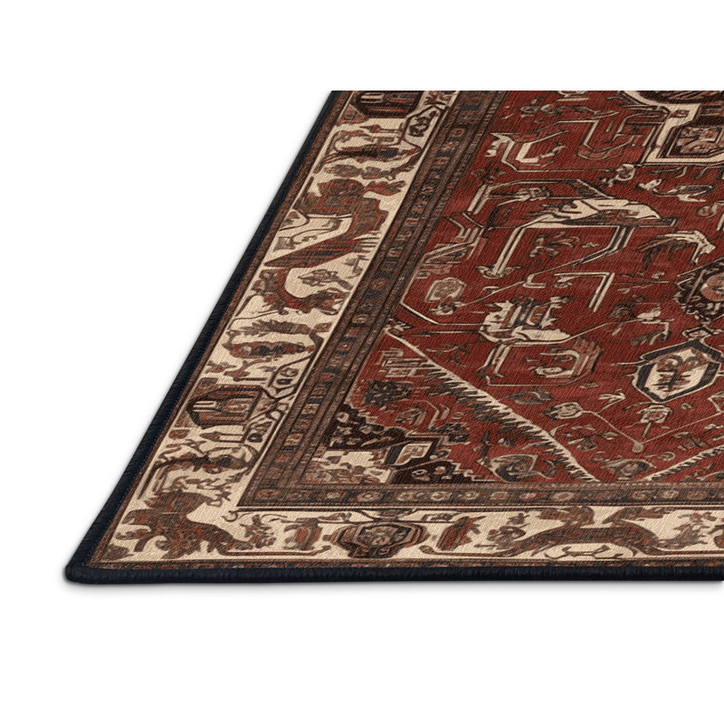 Machine Washable Persian Brown Area Rug, Rectangle 8' x 12'