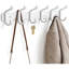 Portemanteaux mural 6 crochets - Cintre robuste en métal blanc pour manteaux, chapeaux, sacs, serviettes, vestes, vestibule, vestiaire, garde-robe, porte