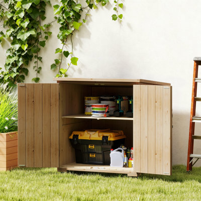 Remise de rempotage en bois avec tablette réglable