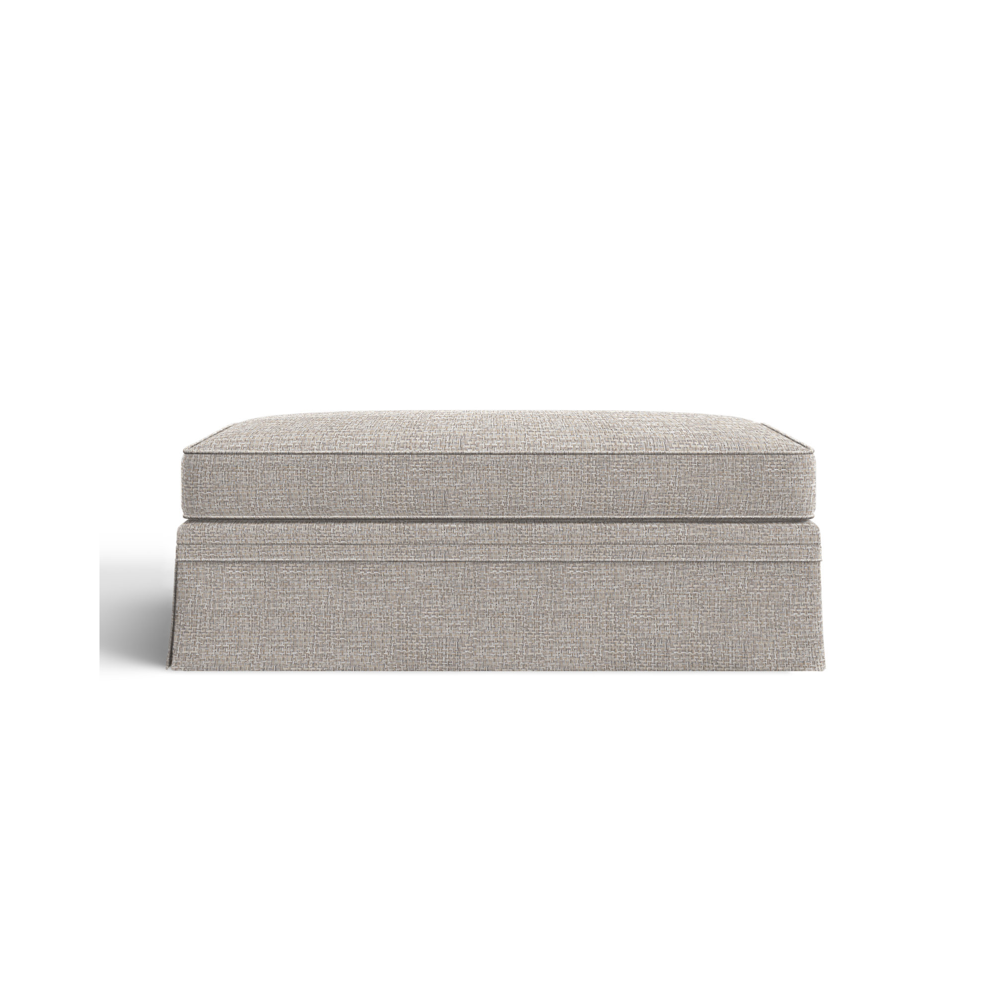 Shelby Upholstered Storage Ottoman, Drusky Ivory Sustain® Basketweave