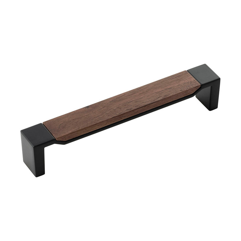 Fuse Bar / Handle Pull, Matte Black/Walnut