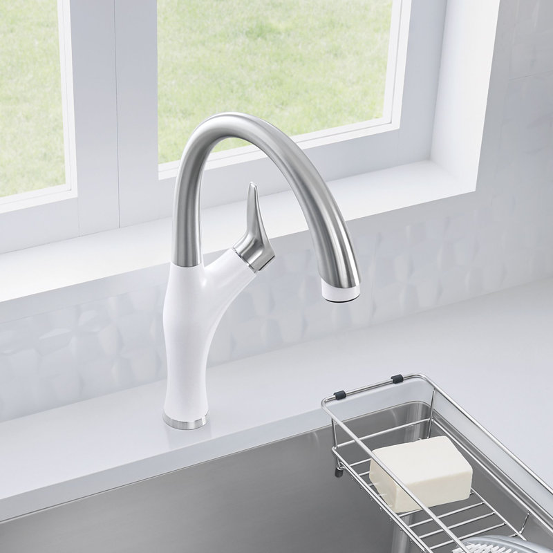 Artona Pull-Down Dual-Spray Kitchen Faucet, 1.5 GPM, White