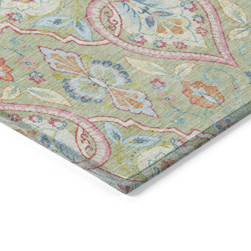 Machine Washable Indoor/Outdoor Husby ACN2207 Bohemian Rug, Rectangle 5' x 7'6"