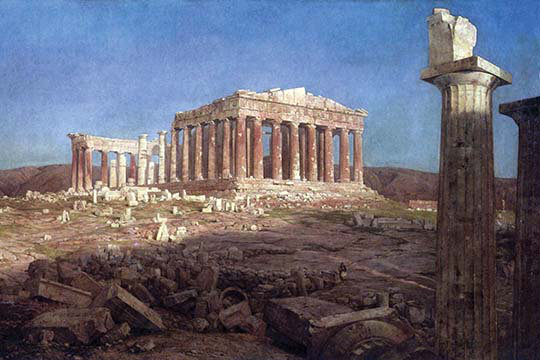 « the parthenon » par frederic edwin, reproduction de photo, H 44 po x l 66 po