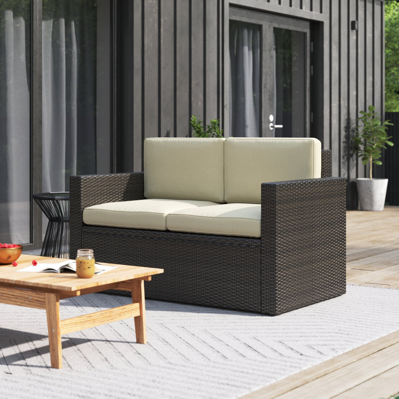 Arbedella 53'' Wide Loveseat with Cushions, Sand