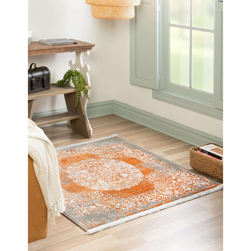 Tapis oriental Malynn, Rectangulaire 8 pi x 10 pi, Orange