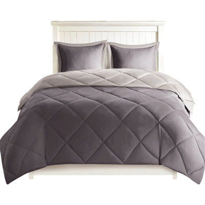Grey 3m Comforter For King - , 2 Pillow Shams, Soft Reversible Warm