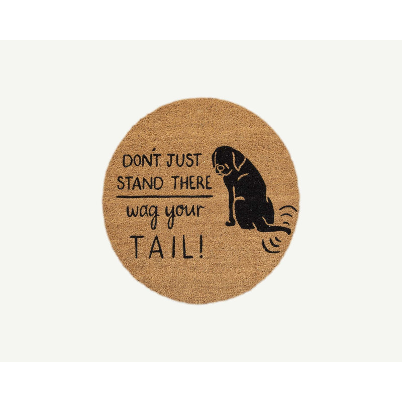 Ensemble de tapis d'entrée convertibles 4 chats et chiens, Wag Your Tail, rond