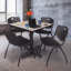 Table de salle de repos carrée Nicklo, chaises empilables 4 M-32668356-32668355