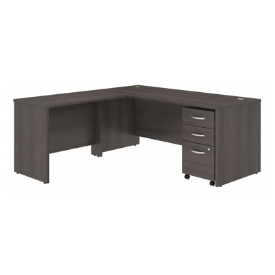 Bush Business Furniture Studio C L Shaped Desk with Mobile File Cabinet and Return