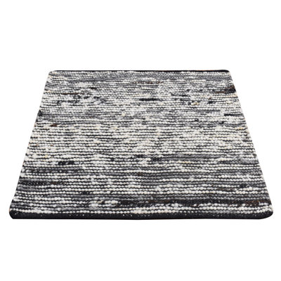 2'x2' Ivory 100% Wool Modern Design Uncut Pile Hand Loomed Square Rug D093477CAE944A60B002BD937F905520