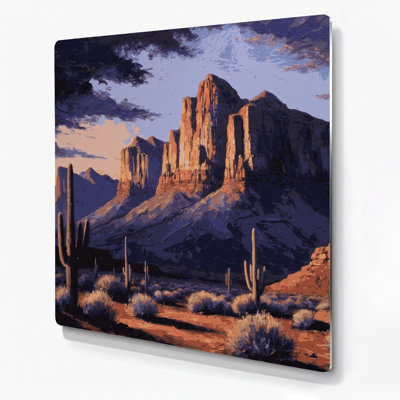 Art mural en métal mauve de Southwestern