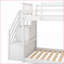 Lit superposé simple au-dessus de simple en bois massif avec glissière convertible Escalier, peu encombrant pour les petites pièces-359464