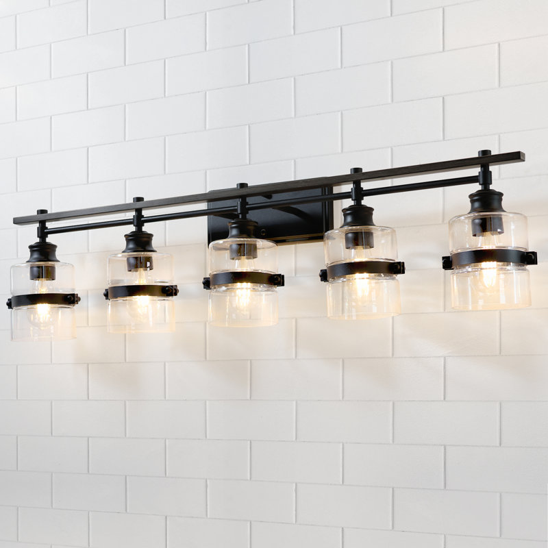 Light metal bathroom à intensité variable black vanity light Sudley, 5