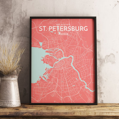 St. Petersburg City Map 1 Piece Wall Art