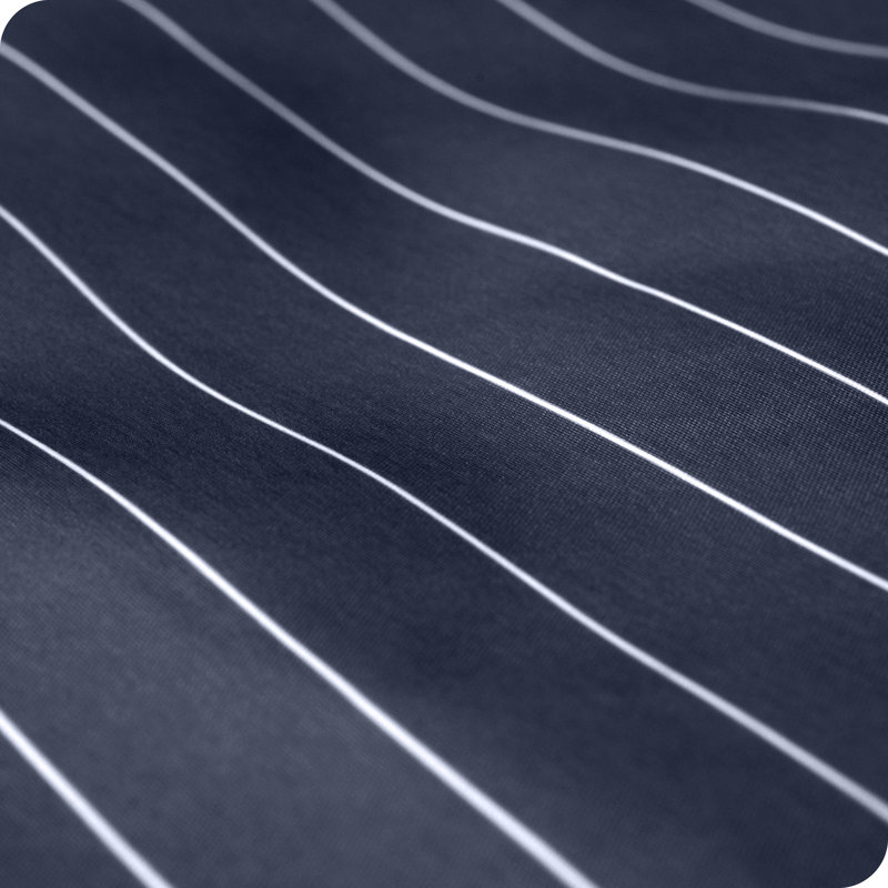 Sheet Set - Ultra-Soft Microfiber Bed Sheets - Double Brushed - Deep Pockets - Easy Fit, Pinstripe - Midnight/White