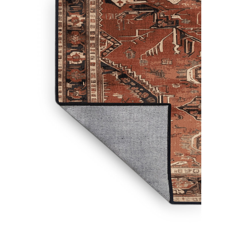 Tapis brun lavable à la machine, Carré 5 pi