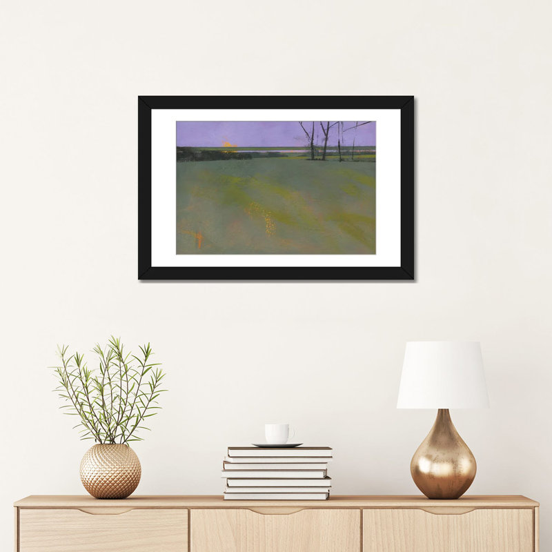 « millfields », reproduction sur toile, H 16 po x l 24 po x P 1 po, Papier d'art encadré noir, Blanc