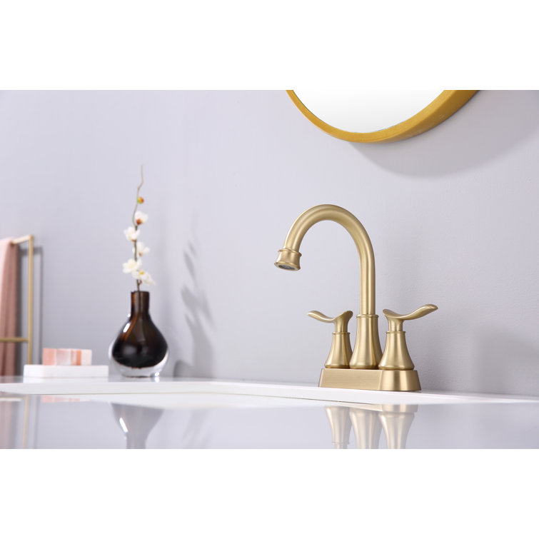 4 Inch 2-Handle High Arc Bathroom Faucet with Supply Hoses and Pop-up Drain