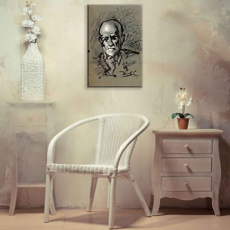 «Portrait of Sigmund Freud» par Salvador Dali, toile tendue avec châssis, H 24 po x l 17 po
